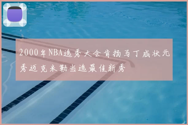 2000年NBA选秀大会肯扬马丁成状元秀迈克米勒当选最佳新秀